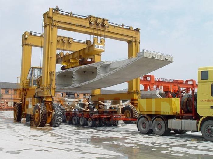 Double beam rubber tyre gantry crane
