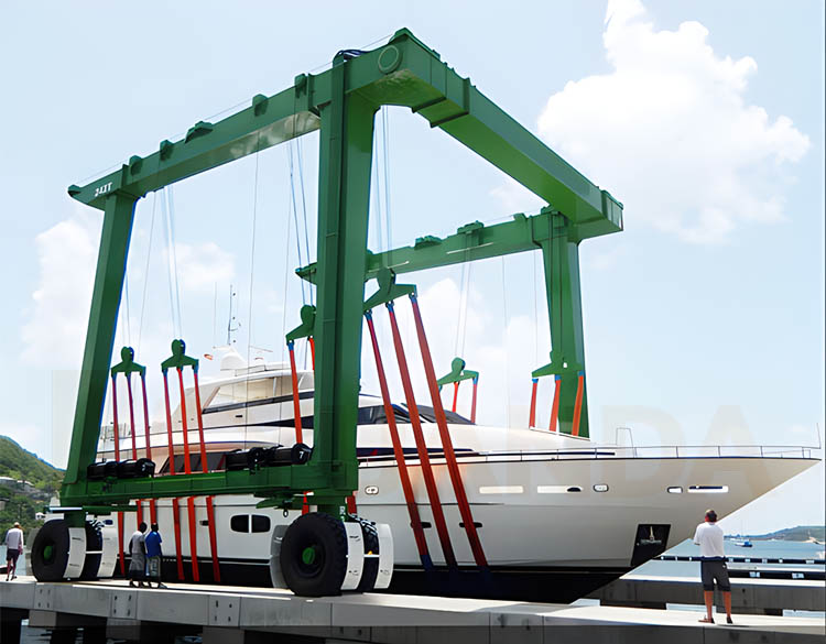 Marina Used Mobile 80T Boat Lift Gantry Crane for Sale