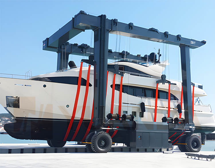 150 Ton Heavy Duty Double Girder Gantry Crane for Lifting Boat Yacht Vessel Ships