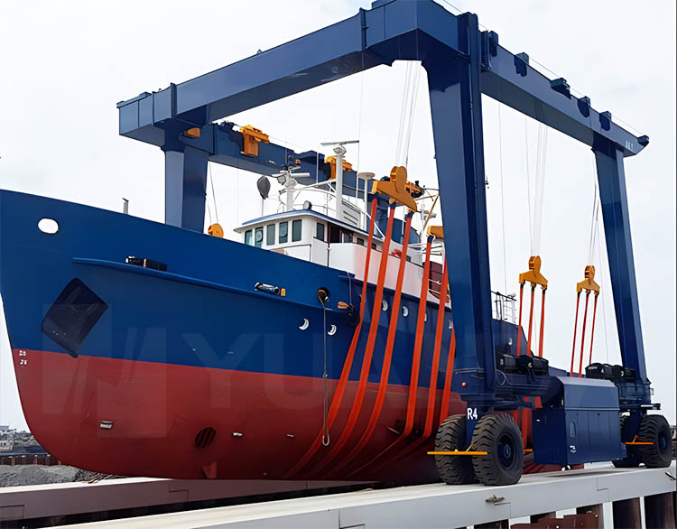 Rubber Tire Mobile 300T Boat Hoist Lift Gantry Crane Yacht Lift Gantry Crane for Sale
